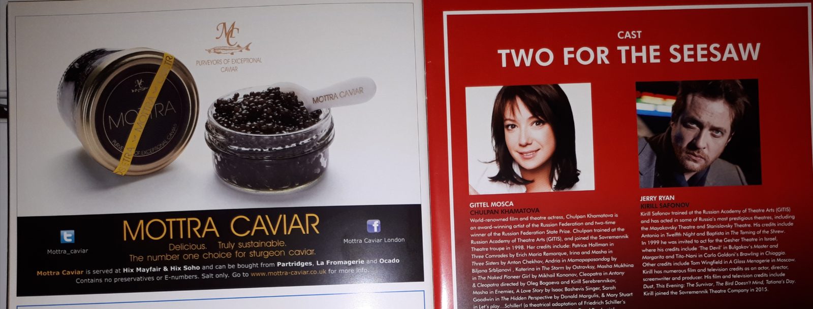 Top Russian Actors Choose Mottra Caviar in London